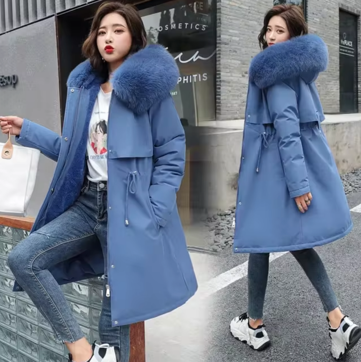 WW | Lange Wolljacke Mit Kapuze
