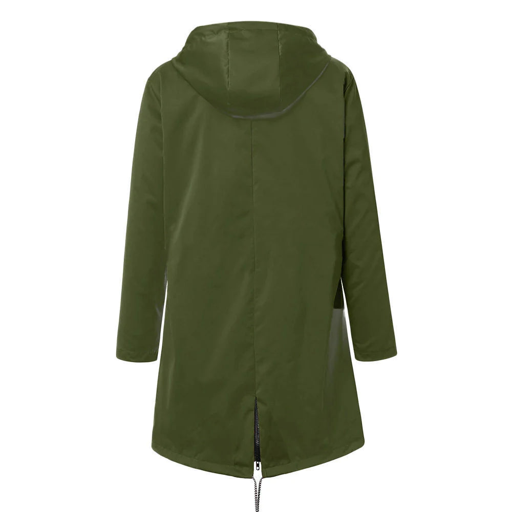 WW |  Wasserdichte Outdoor Regenjacke mit Wolle und Kapuze für Damen - Perfekt für Outdoor-Aktivitäten