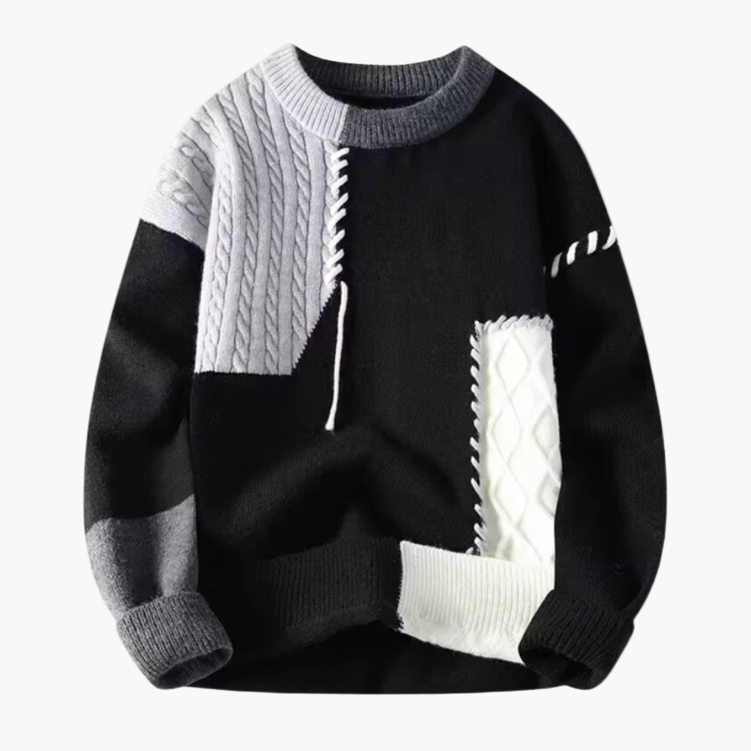 WW | Patchwork Strickpullover im modernen Design - Perfekt für Herbst und Winter