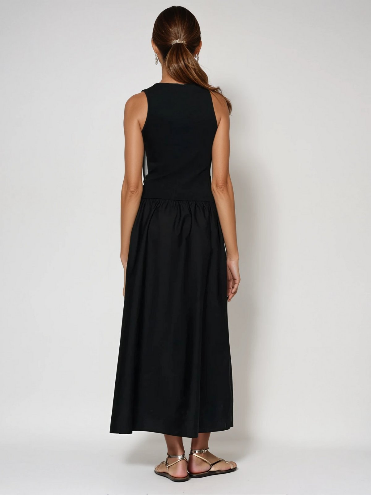 WW | Hals Casual Stitching Vest Kleid