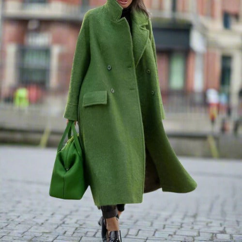 WW | Long coat with collar and multiple motifs