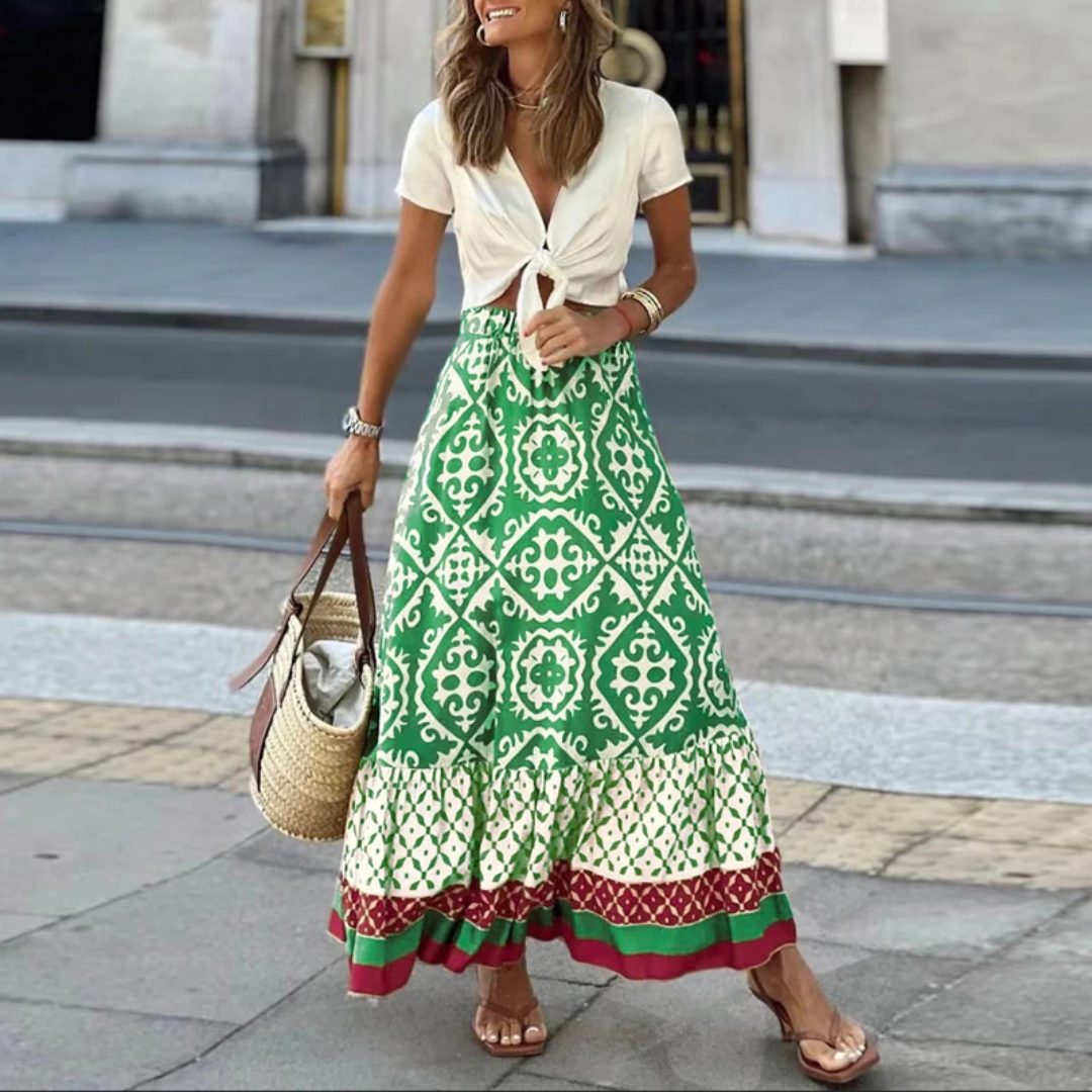 WW | Trendiger High Waist Rock Mit Geometrischem Muster