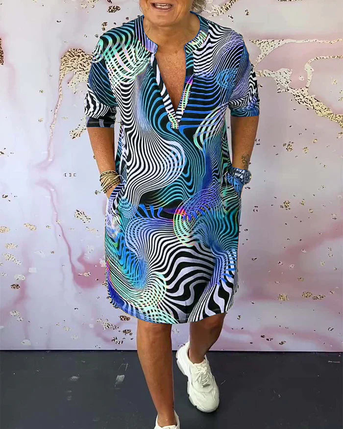 Sanne | Dress with colorful pattern