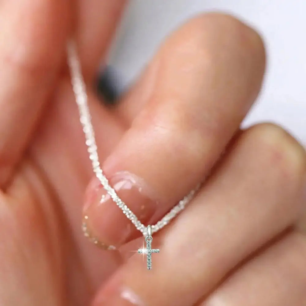 WW | 925 Sterling Silver Cross Zircon Necklace