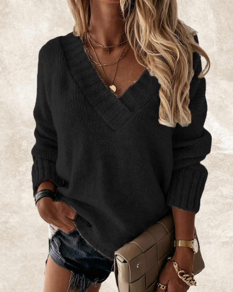 WW | Long-sleeved V-neck sweater