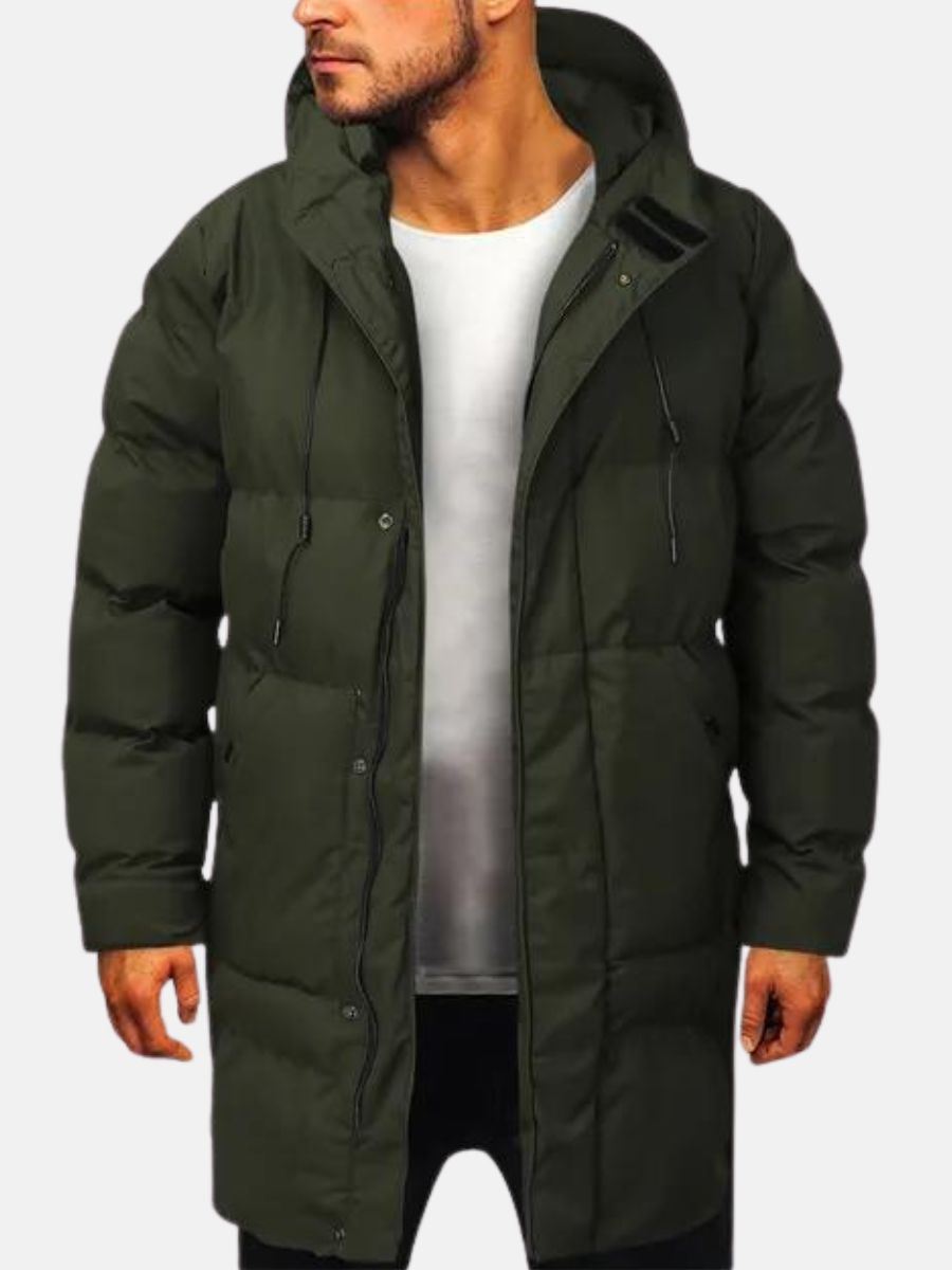 WW | Long Winter Coat - Warm Down Jacket with Hood Black