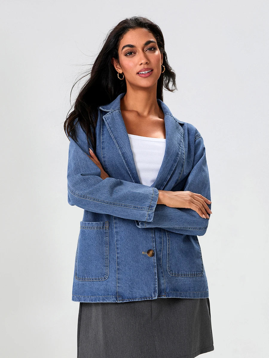 WW | Denim Blazer with Classic Fit