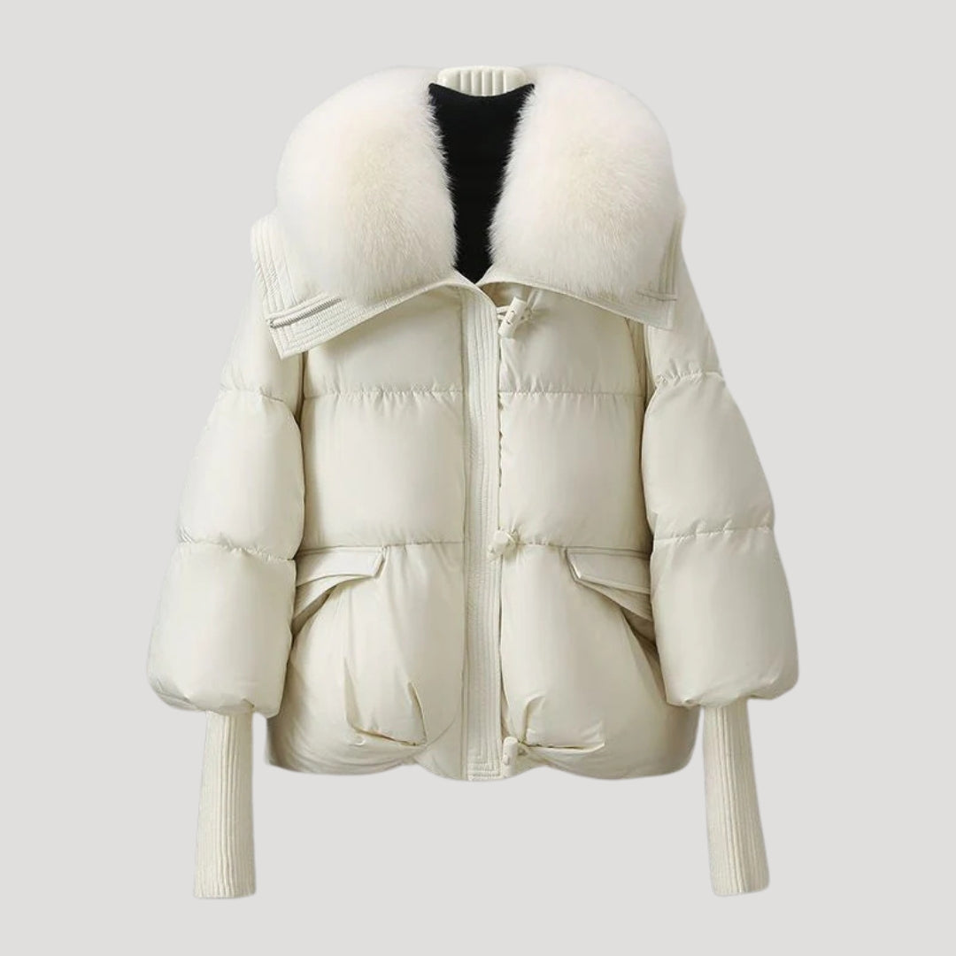 WW | Damen Schneemannjacke Kunstfellkragen Wintermantel