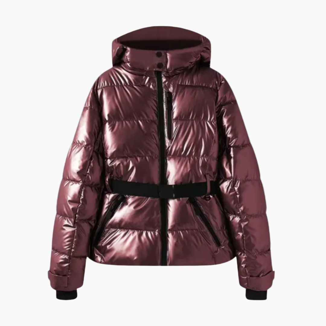 WW | Steppjacke mit Gürtel und Kapuze - Elegante, Wasserabweisende Winterjacke für Alltag und Outdoor