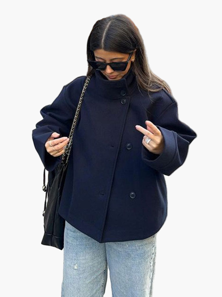 WW | Kurze Double-Breasted Übergangsjacke - Moderner City-Look für Alltag und Büro
