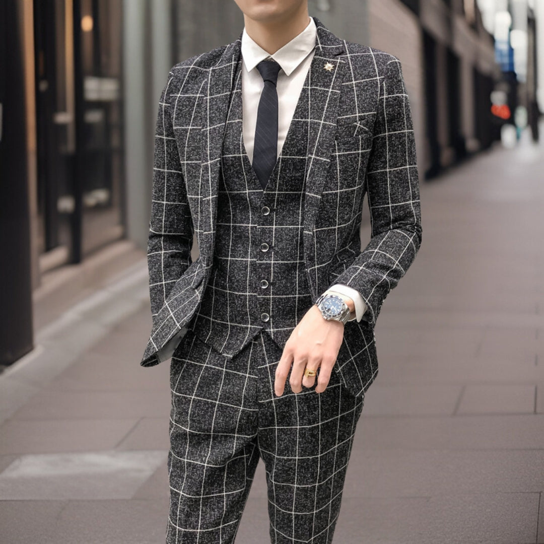 WW | 3-Piece Slim Fit Plaid Exclusive Fabric Suit