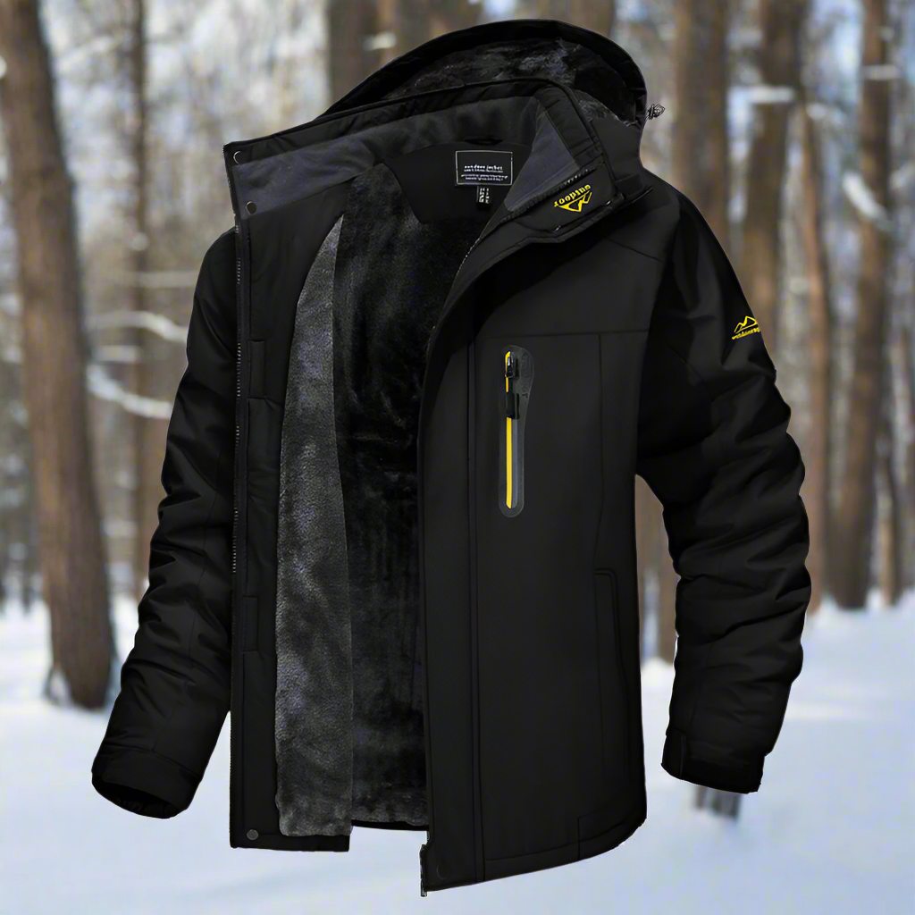 WW | Winter Jacket Windproof and Insulated Hood and Multiple Zip Pockets
