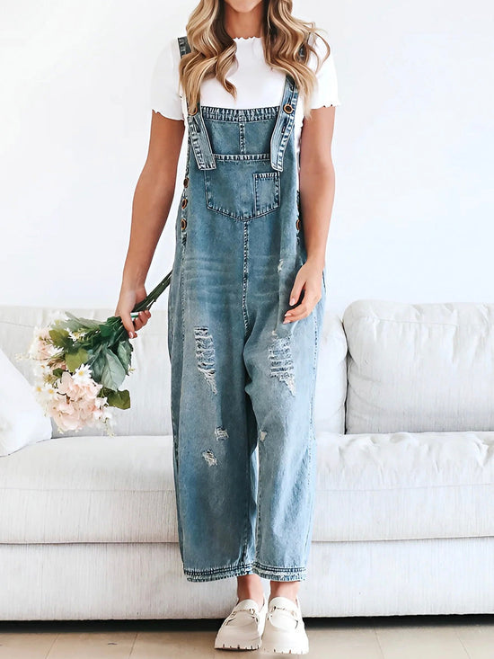WW | Damen Lockere Denim Overall Komfortabel & Stilvoll