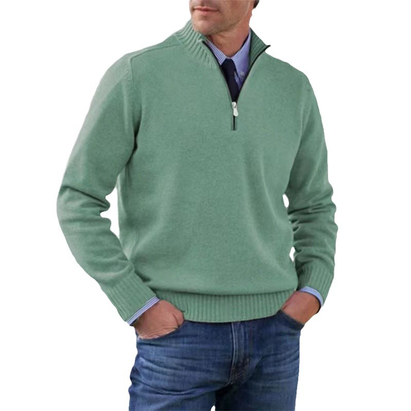 WW | Eleganter Pullover für Herren mit halbem Reißverschluss