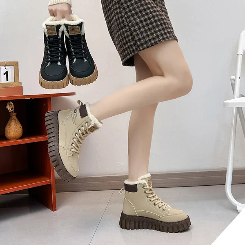WW | Damen High Top Dicksohlen Plus Fleece Martin Stiefel