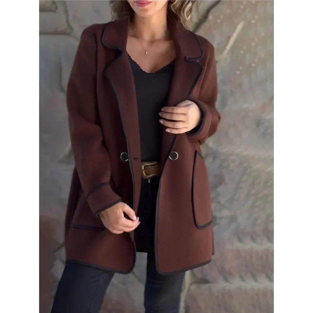 WW | Women's Fitted Double-Breasted Lapel Collar Mid-Length