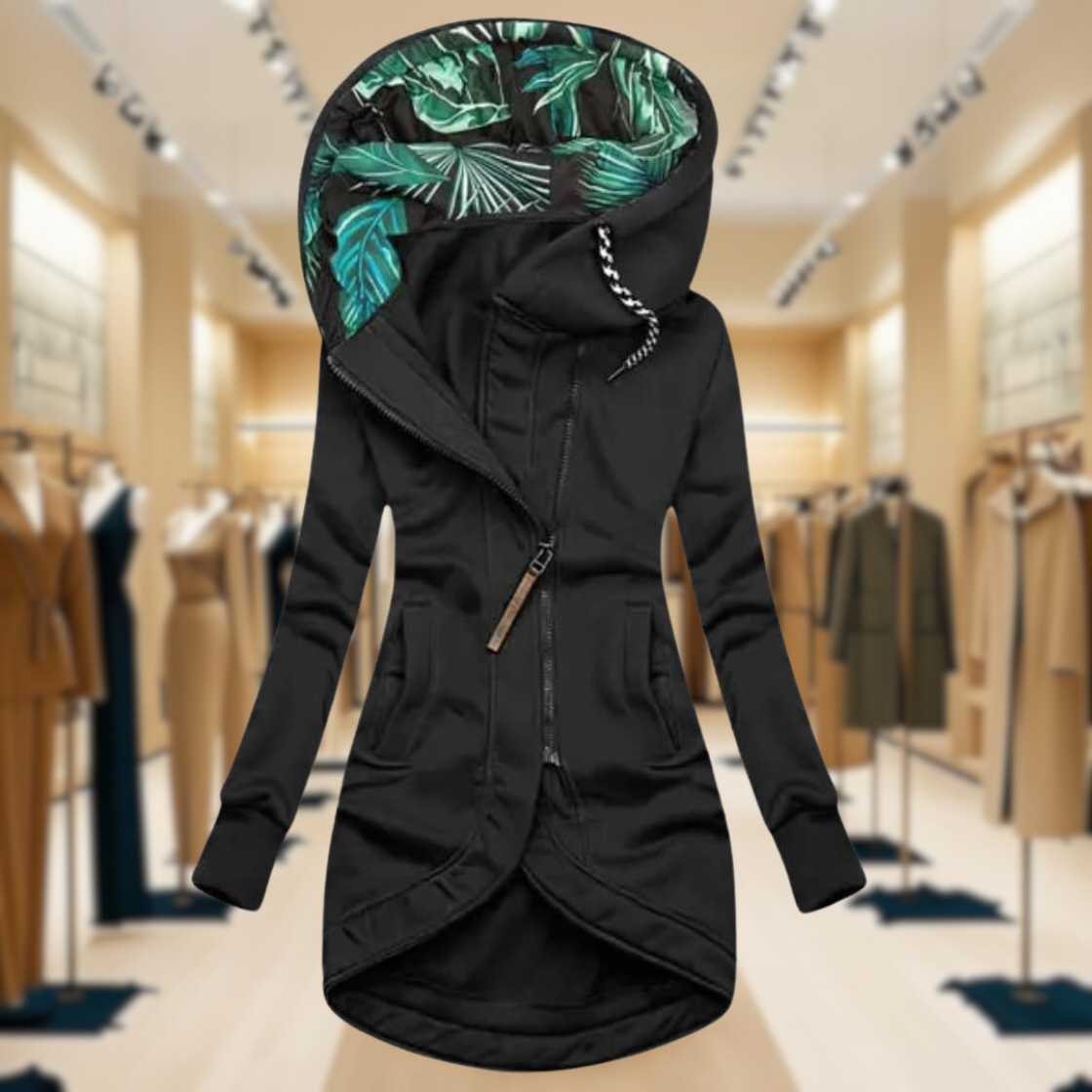 WW | Lightweight Rain Jacket with Hood and Asymmetrical Zipper