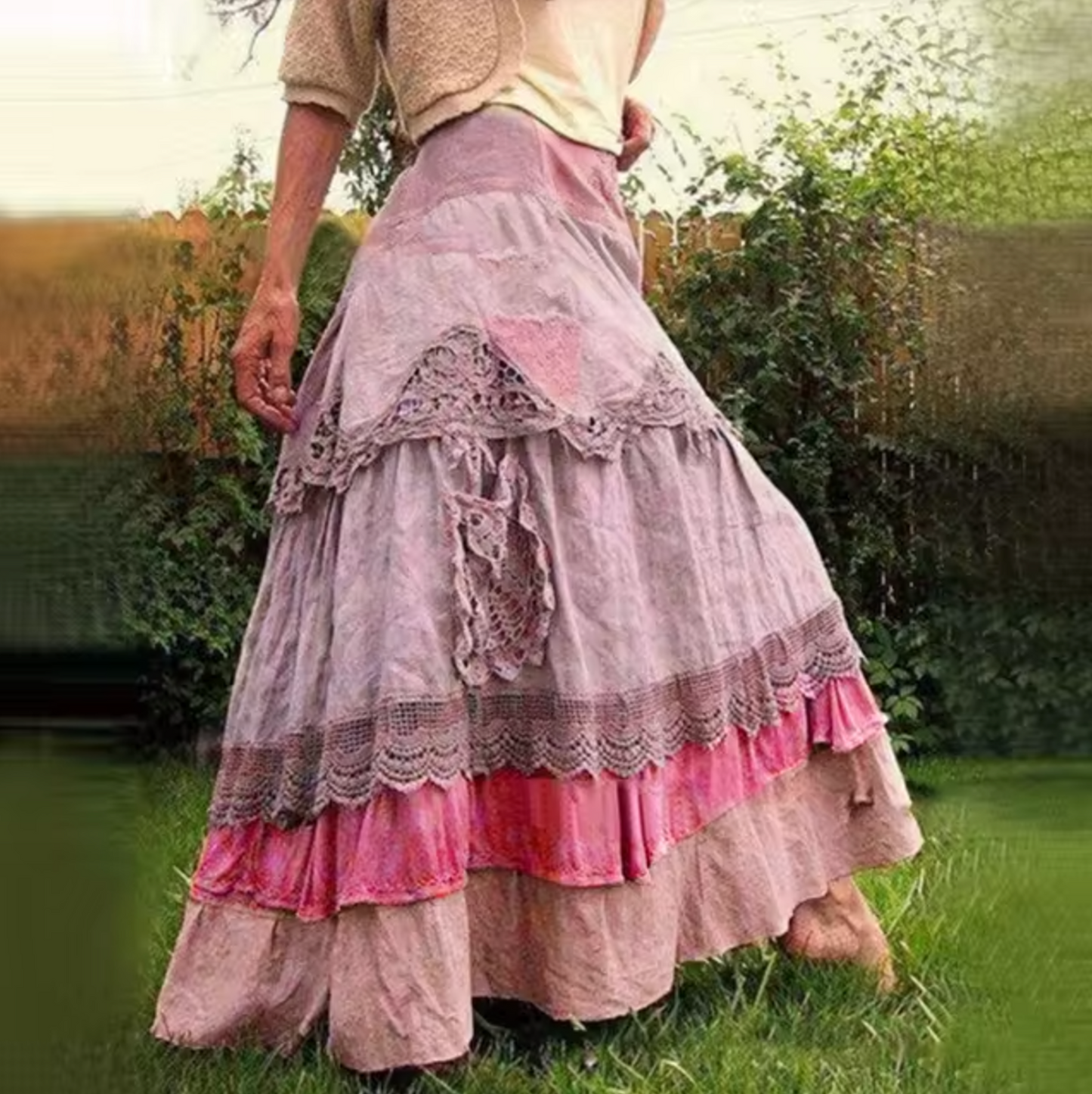 WW | Langer Lagenrock Im Boho-Stil