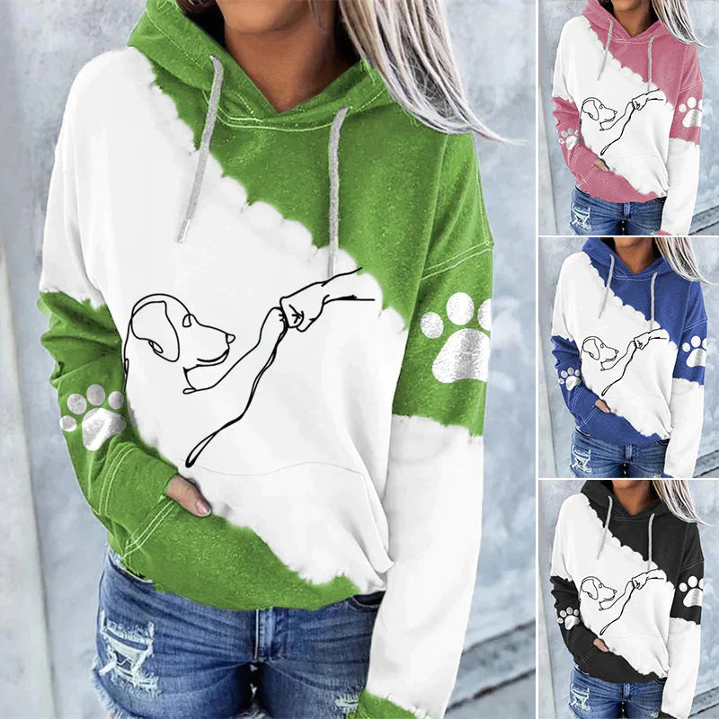 WW | Trendiger lockerer Hoodie mit Hundeaufdruck