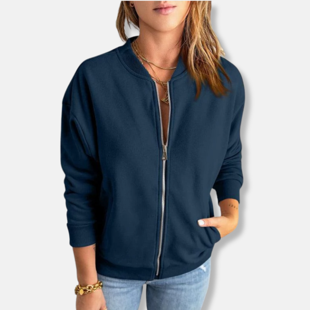 WW | Jacke - Leichtes Design - Lockere Passform - Reißverschluss - Rippkante Lässiger Look