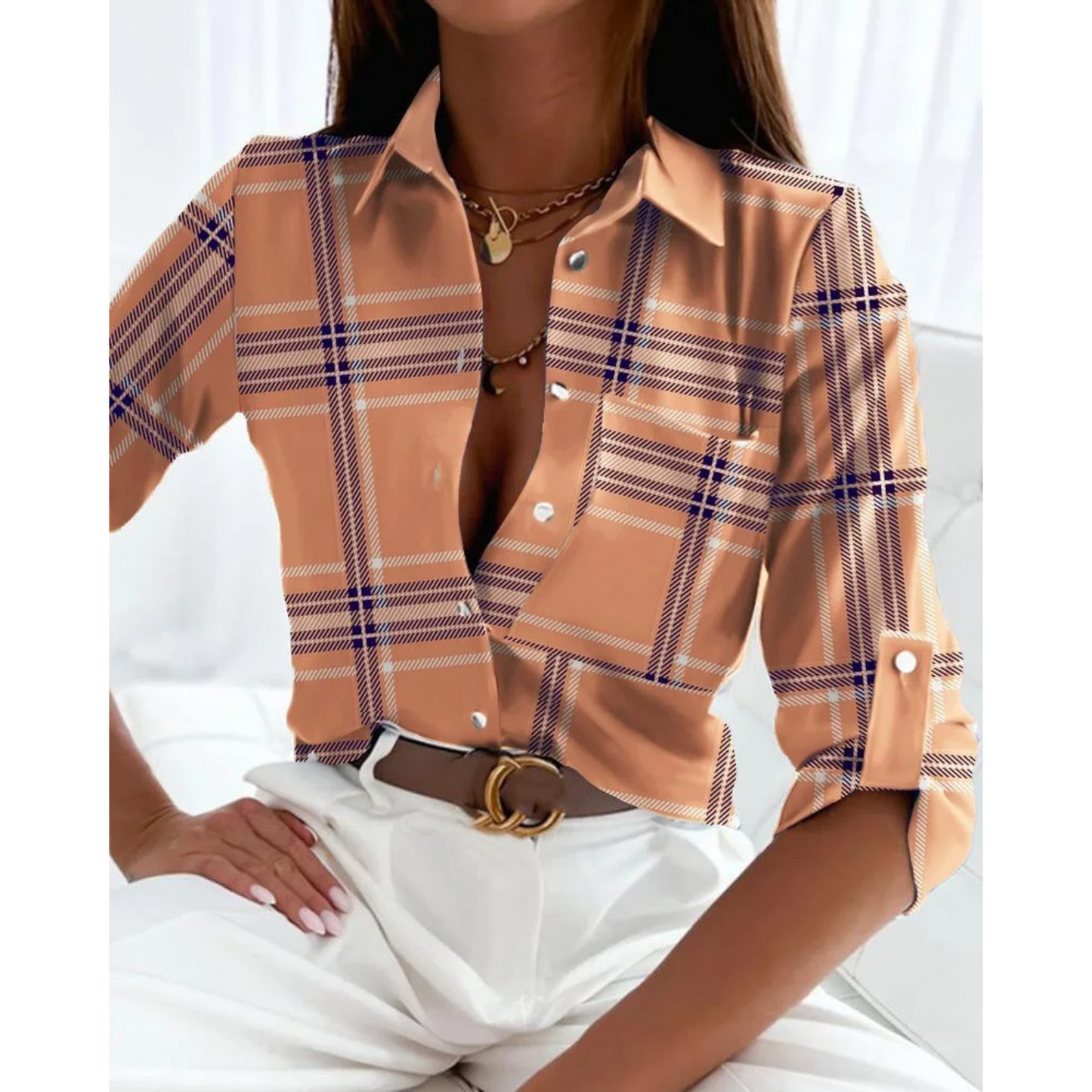 WW | Elegant Women's Business Style Blouse with Lining