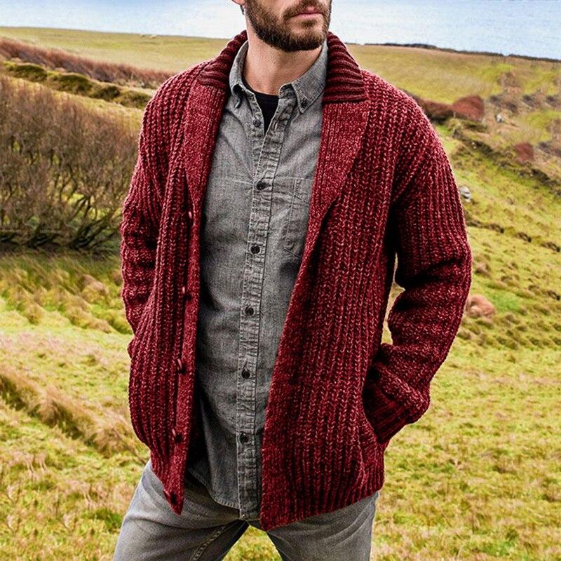 WW | Strickjacke Dicke Strickware Offene Front Gerippt Mit Schalkragen Bequeme Passform