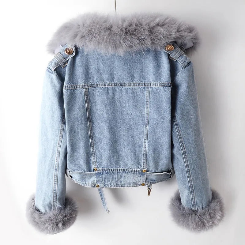 WW | Faux Fur Denim Motorrad
