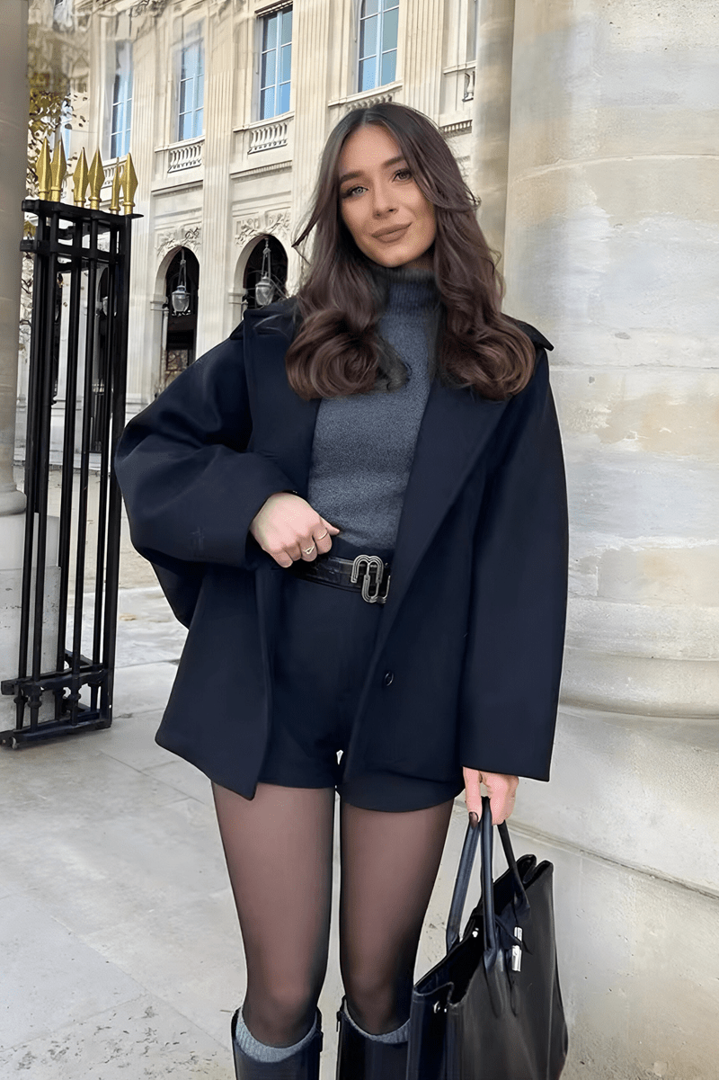 WW | Wolle-Mischung Cape Mantel - Elegant & Schick - Minimalistischer Stil - Raffinierte Schichtung