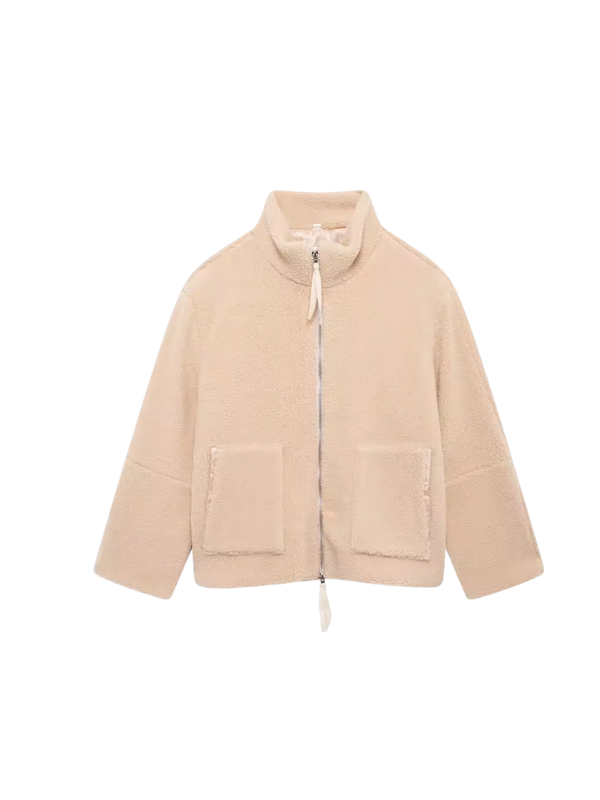 WW | Oversized Zip-Up Winter Jacket with High Collar Design