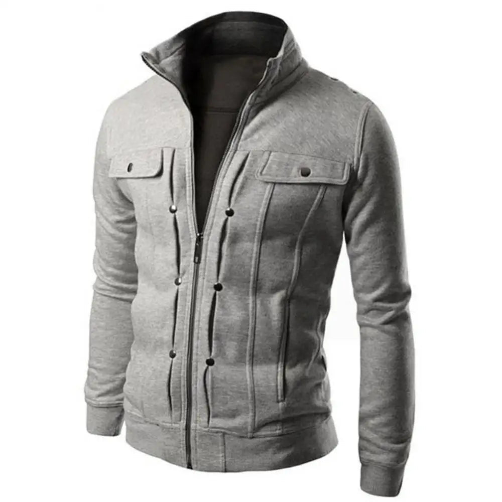 WW | Men's Warm Slim-Fit Winter Jacket with Stand-Up Collar - Ideal for Autumn/Winter