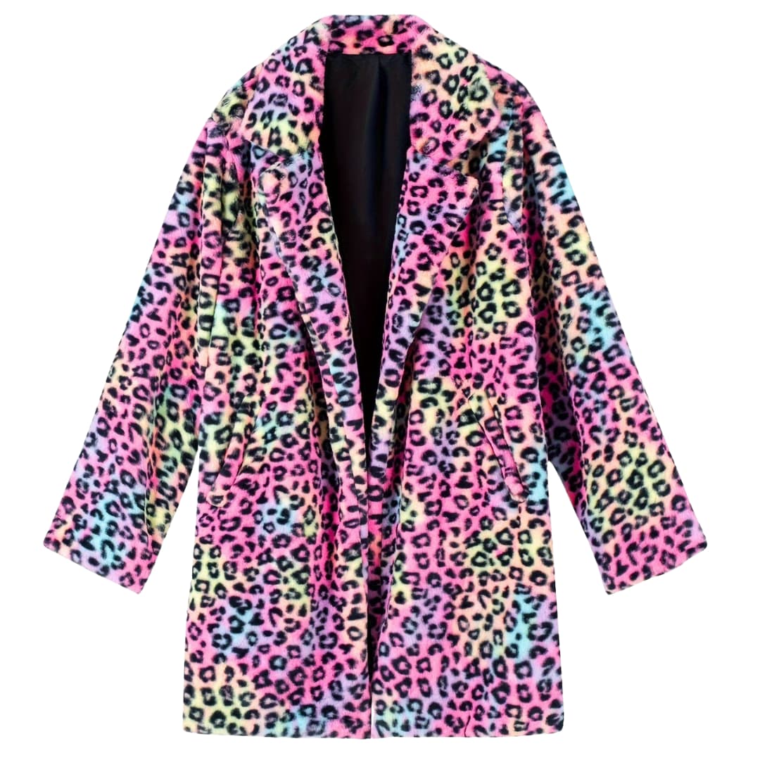 WW | Plus Size Leopard Print Open Front Long Sleeve Jacket