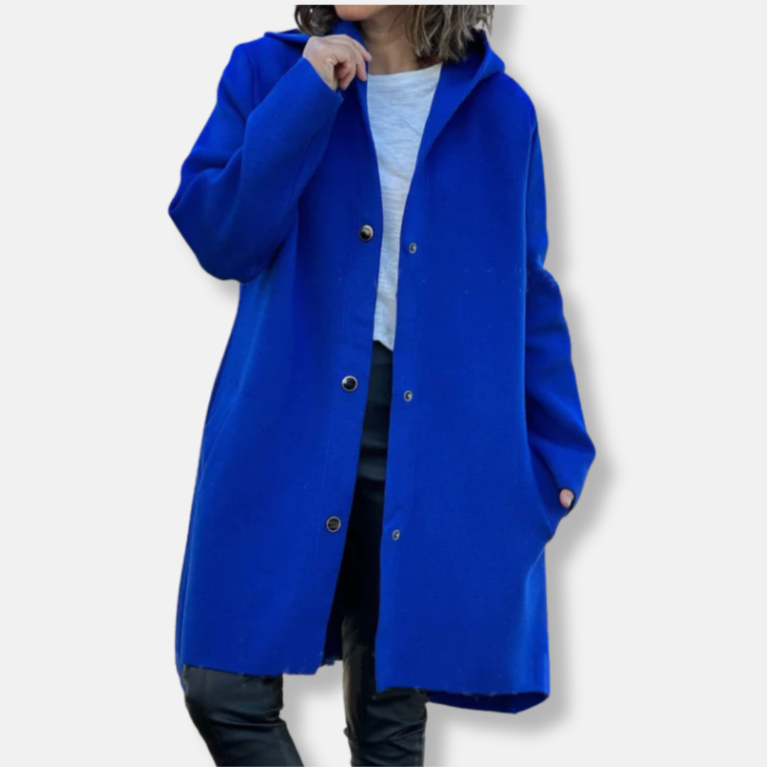 WW | Wollmischung Relaxed Fit Kapuze Druckknopfschluss mittellange