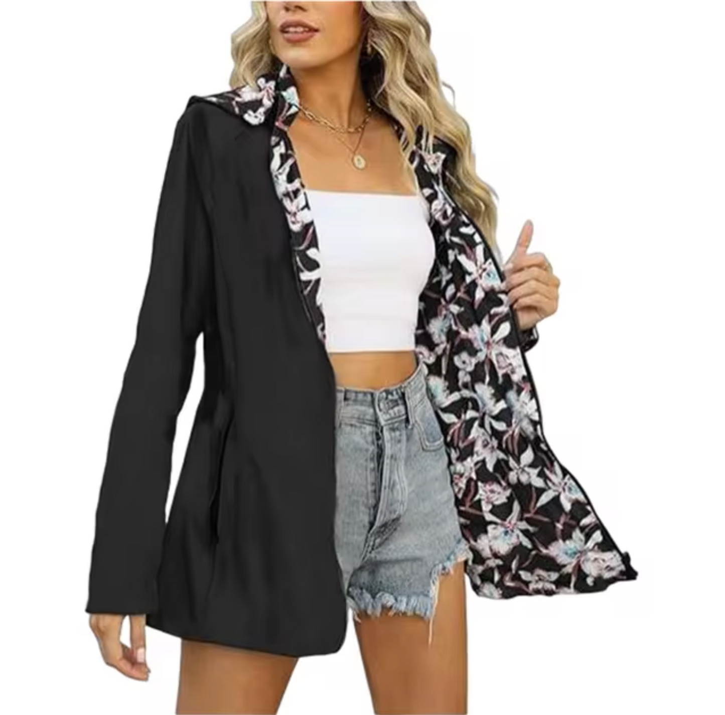 WW | Reversible Hooded Jacket with Pattern