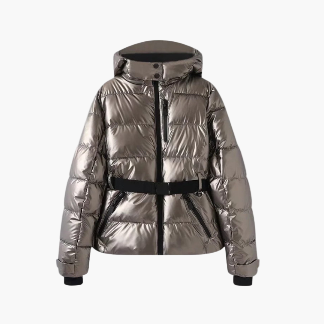 WW | Steppjacke mit Gürtel und Kapuze - Elegante, Wasserabweisende Winterjacke für Alltag und Outdoor