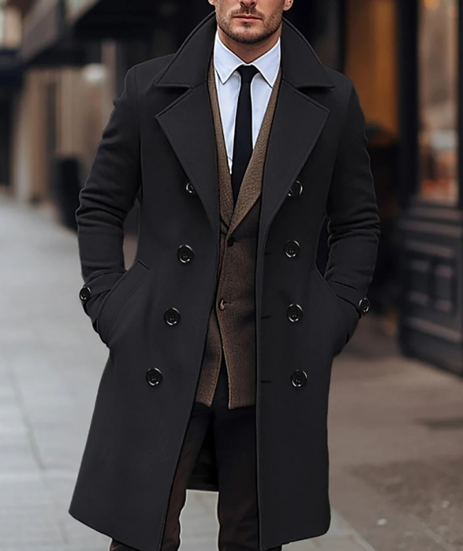WW | Elegant Men's Double-Breasted Coat