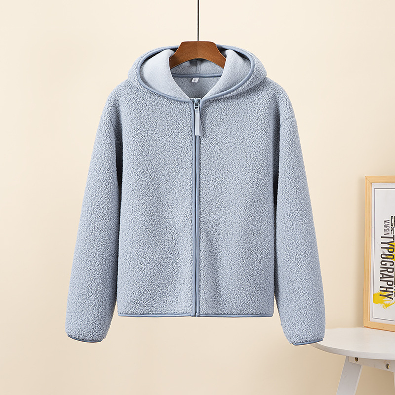 WW | Warme Fleecejacke für Damen, Langarm-Sweatshirt mit Reißverschluss