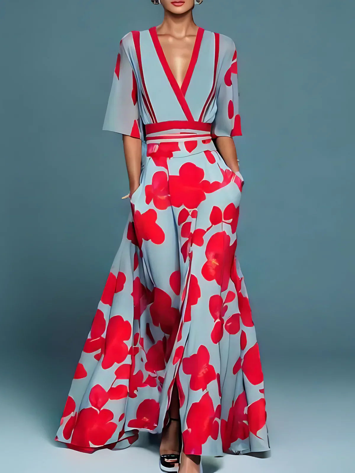 Laure | Elegant wrap dress with floral pattern