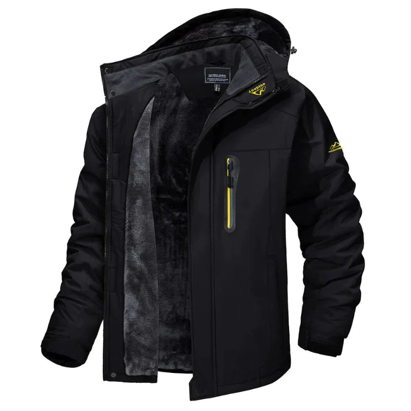 WW | Winterjacke mit Fell Innenfutter und Kapuze für Herren - Perfekt für Outdoor-Aktivitäten