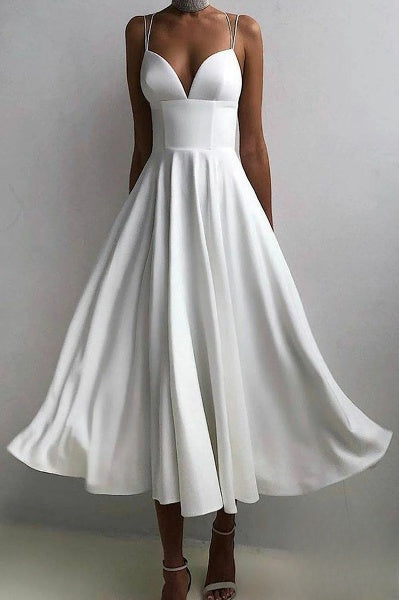 WW | elegantes Midi-Kleid mit Spaghettiträgern für besondere Anlässe