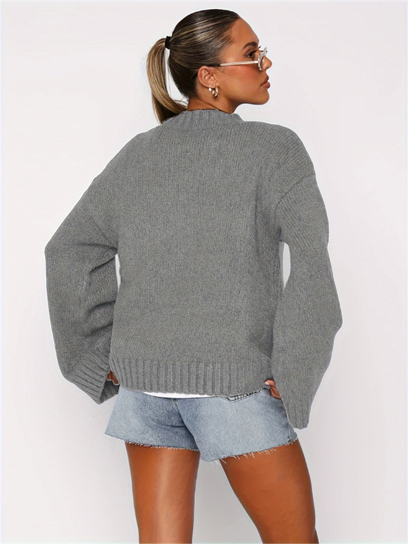 WW | Long-sleeved cotton sweater with a comfortable, relaxed fit - Women's Sweater - Perfect for Casual Days