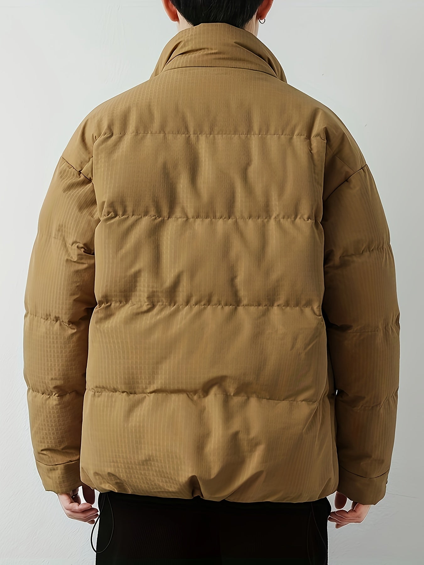 WW | Men's Winter Jacket with Stand-Up Collar - Warm Transitional Jacket with Large Pockets & Snap Fasteners