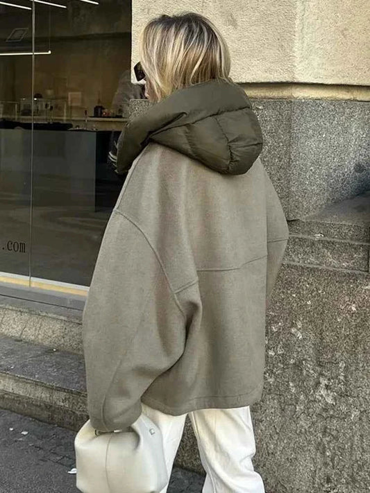 WW | Cozy oversized quilted hooded jacket