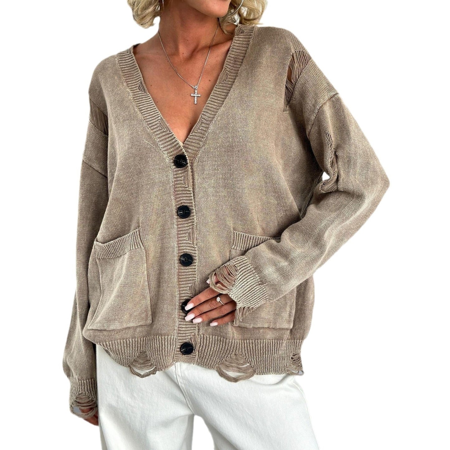 WW | Washed Knit Cardigan for Women