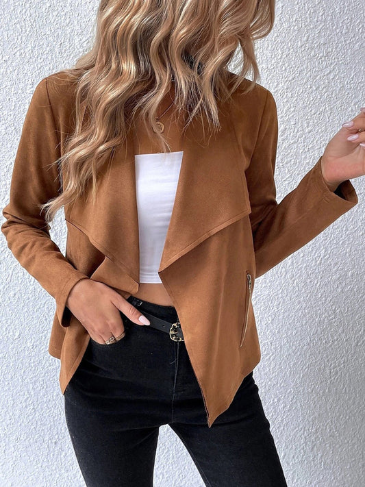 WW | Kunstlederjacke - Leicht & Schick - Offenes Vorderdesign - Vielseitige Schicht