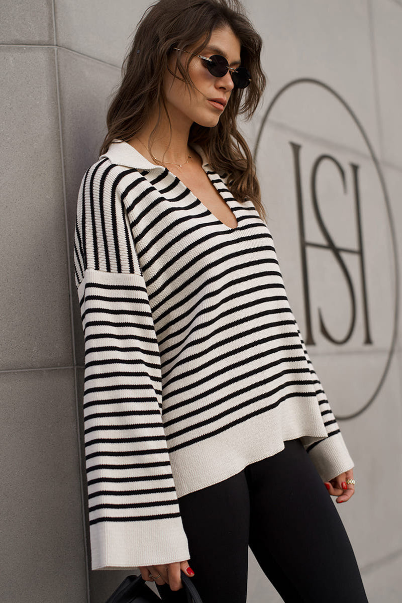WW | Cozy striped knitted turtleneck sweater