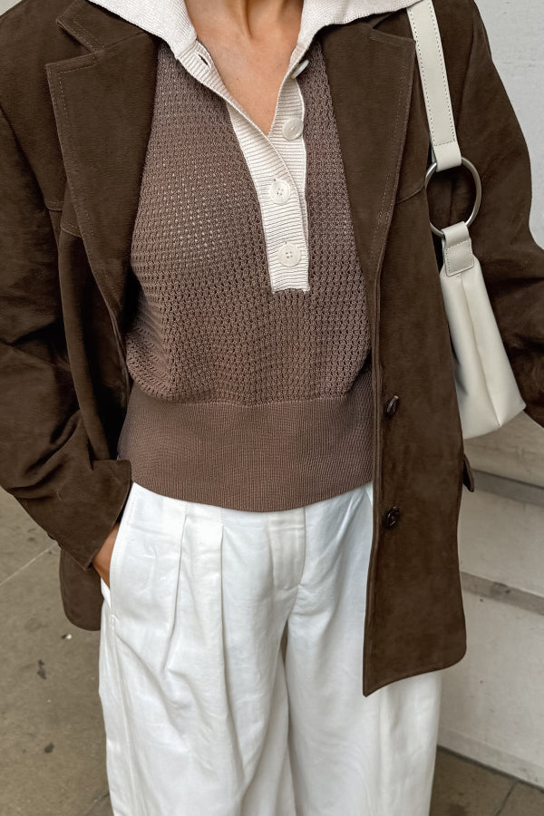 WW | Vintage Lapelless Suede Jacket