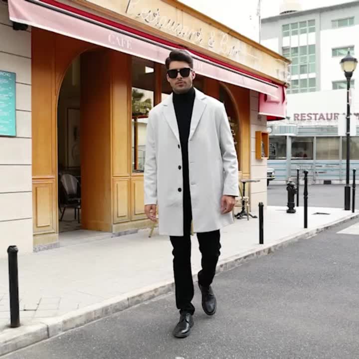 WW | Mid-Length Button-Down Trench Coat For Men - Perfect for WW | Days