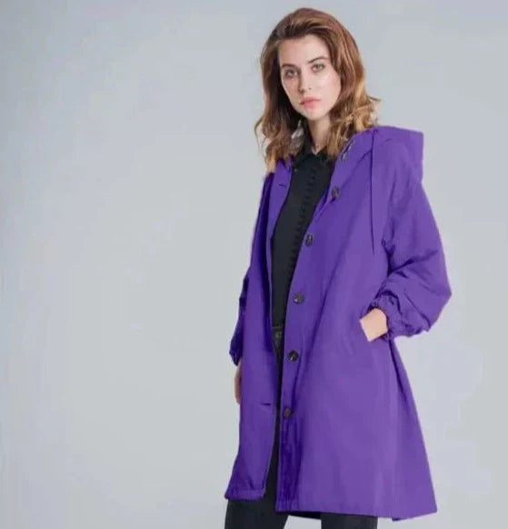 WW | Übergroße Kapuzen-Windbreaker-Regenjacke