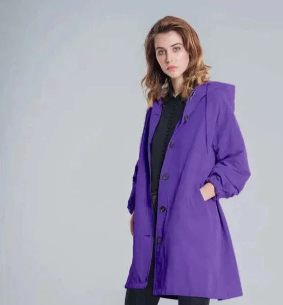 WW | Übergroße Kapuzen-Windbreaker-Regenjacke