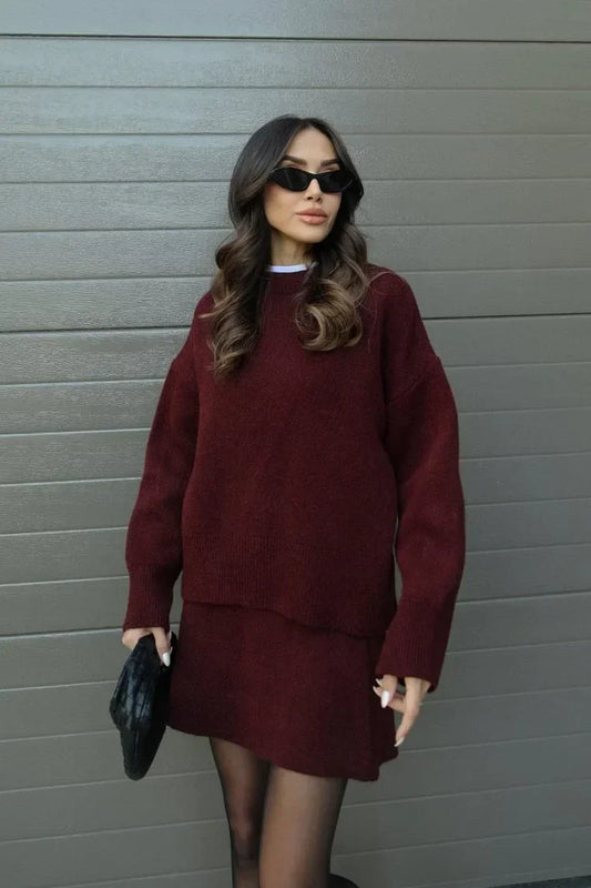 WW | Strick Zweiteiler - Überdimensional Pullover & Minirock - Herbst Outfit
